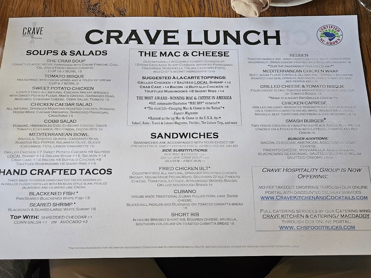Crave Kitchen & Cocktails Menu - Image 3